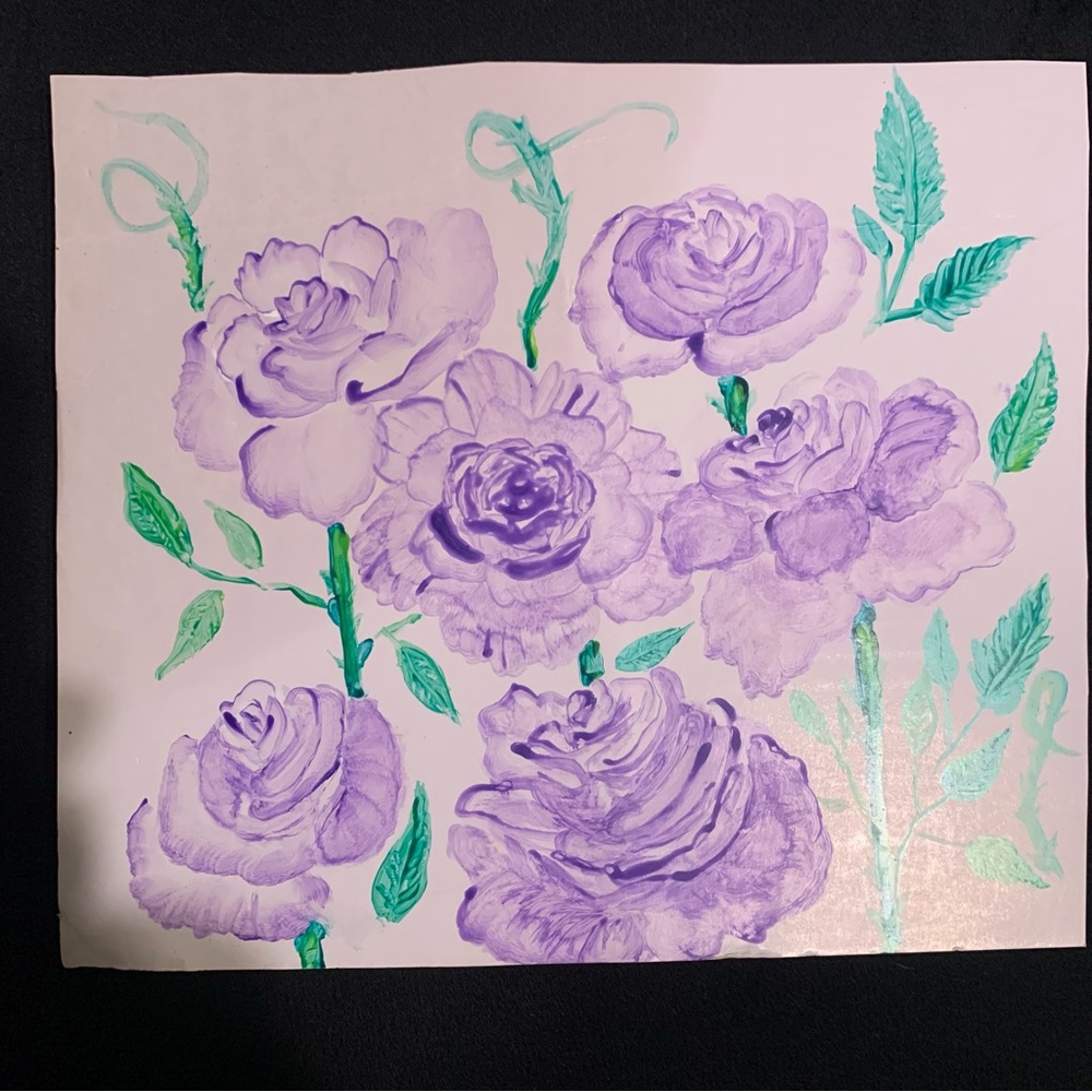 Beginner Art Work, Rough Art Unframed Acrylic Paints